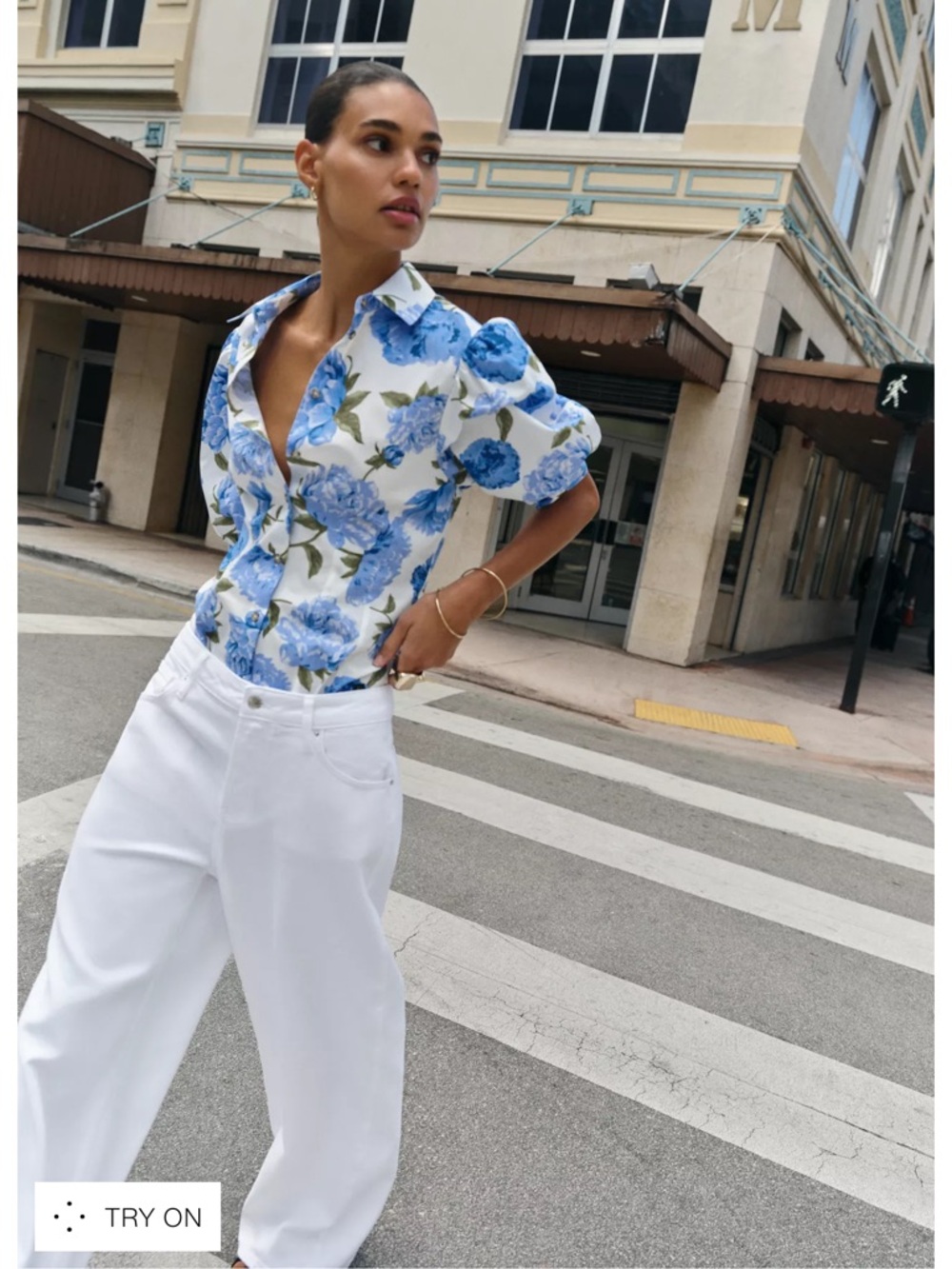Zara FLORAL PRINT POPLIN SHIRT - brand new